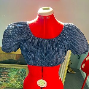 Vintage Polka Dot Crop Top